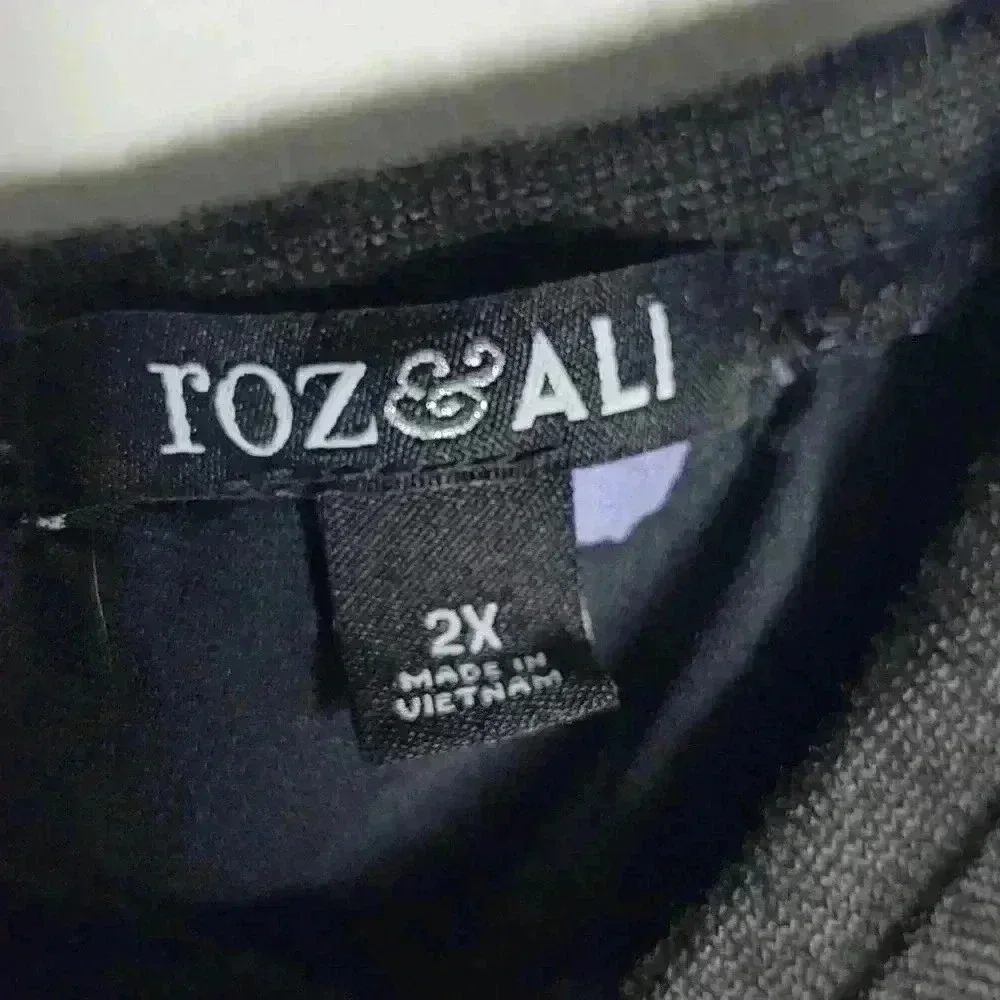 🚨 LAST CHANCE 🚨 ROZ & ALI Dressbarn Floral and Black Blouse Size 2X - Picture 9 of 16